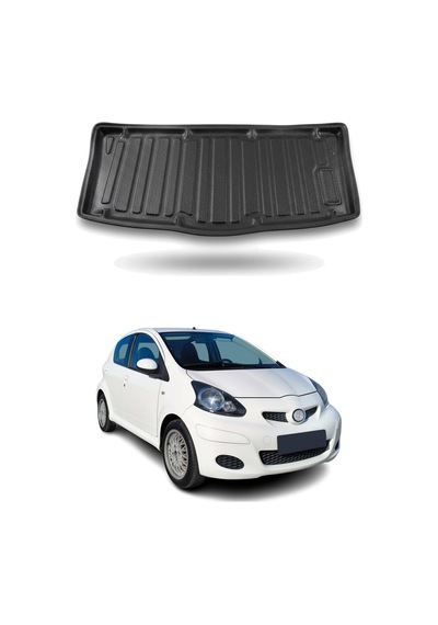 Toyota Aygo 2005-2014 Arası Uyumlu Araca Özel Kauçuk Tpe Bagaj Havuzu Siyah