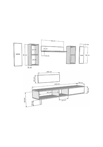 Tvr1515b - İda Tvr150 Tv Ünitesi Takım Beyaz 150cm
