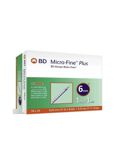 Micro-fine İnsülin Enjektörü 6 Mm 1.0 Ml