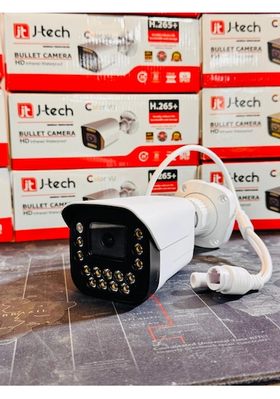 J-tech Jt-9090 5mp Sesli Ip Bullet Kamera Poe 15 Led 3.6mm Gece-gündüz Renkli
