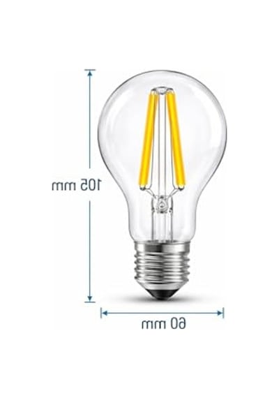 Osram Led Filament Ampul 6.5w 60w Eşdeğer 2700k Sarı Işık 806 Lümen E27 Duy 3 Lü Paket E Enerji Sınıfı 360 Işık 105x60 Mm Dimmer Uyumlu Değil Enerji Sınıfı E 10c