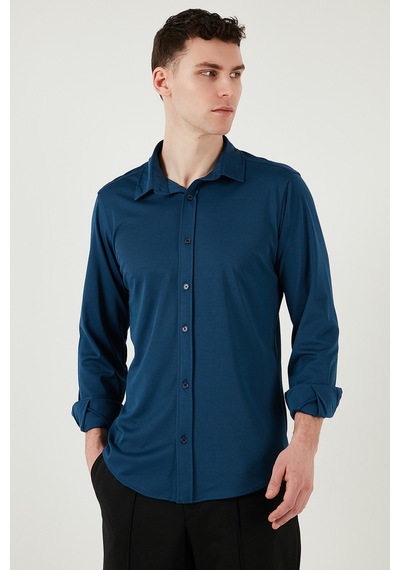 Buratti Pamuklu Regular Fit Düz Yaka Erkek Gömlek Cf25S119628 Indigo Buratti Pamuklu Regular Fit Düz Yaka Erkek Gömlek Cf25S119628 Indigo