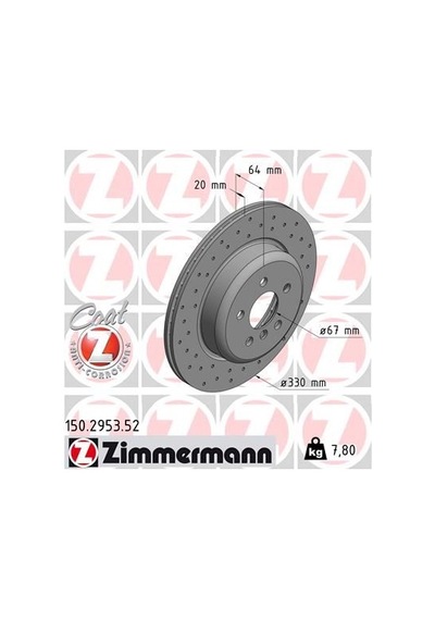 Zımmermann Fren Dıskı Arka Sag Bmw G30 G32 G11 G12 IS00-ZIMMERMANN 150.2953.52