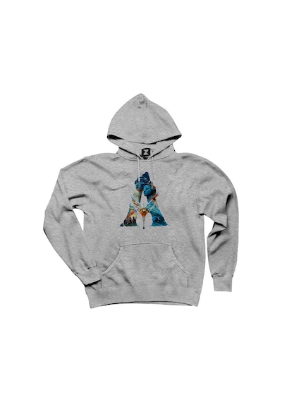 Avatar The Way Of Water Siluet Gri Kapşonlu Sweat Gri