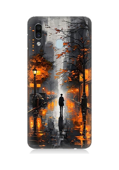Samsung Galaxy A30 Uyumlu Gece Yalnızlığı Desenli Silikon Kılıf
