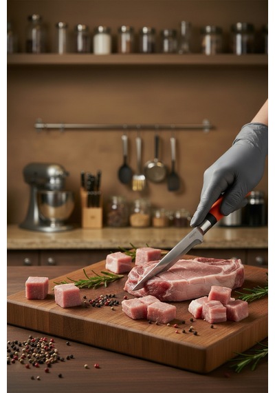 Chefline 5 Parça Turuncu Mutfak Bıçak Seti + 6lı Meyve Bıçağı Hediyeli Paslanmaz Çelik Turuncu