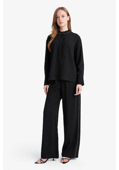 Defacto Wide Leg Geniş Paça Krep Pantolon F3068ax25aubk81 Siyah