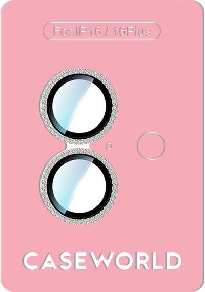 Apple Uyumlu   iPhone 16 Plus Caseworld Alloy Sparkling Diamond Serisi Taşlı Lens Koruyucu Gümüş