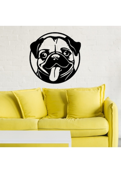 Köpek Metal Tablo - Pug Duvar Dekorasyon