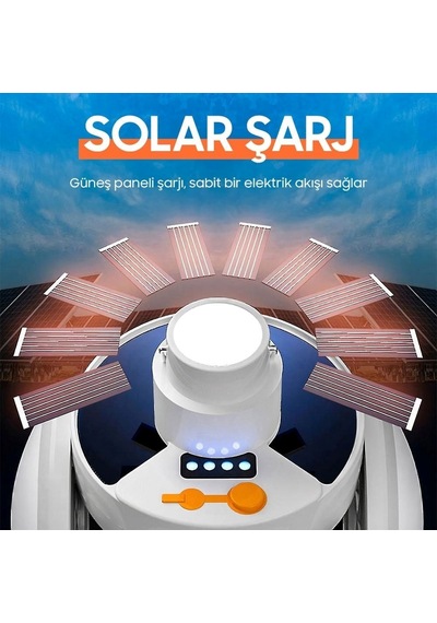 Solar Panelli Şarjlı Katlanabilir Acil Durum Kamp Lambası