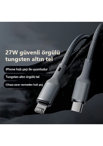 Apple Uyumlu 27w AppleiPhone Hızlı Şarj Kablosu 1 5m Type C Lightning iPhone 14 13 12 11 x & iPad İçin c Apple Uyumlu 27w AppleiPhone Hızlı Şarj Kablosu 1 5m Type C Lightning iPhone 14 13 12 11 x & iPad İçin c