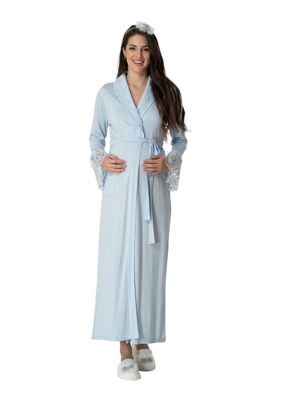 Mecit Pijama Mecit 5413 Mavi Kadın Sabahlık