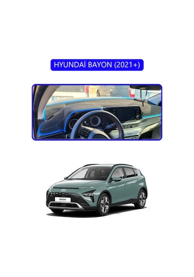 Hyundai Bayon 2021+torpido Koruma Halısı Mavi Kenar