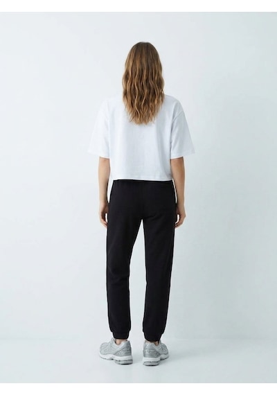 LTB Regular Fit Ribanalı Lastik Paça Siyah Eşofman