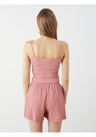Lcw Vision Pembe U Yaka Dokulu Askılı Crop