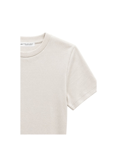 Mixray 2100 Kadın Slim Fit Bisiklet Yaka Soft Basic T-shirt Taş Mixray 2100 Kadın Slim Fit Bisiklet Yaka Soft Basic T-shirt Taş