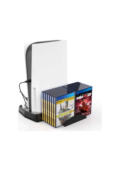 Playstation 5 Standart Fat Kasa Fanlı Stand - Oyun Bölmeli Ps5 Dikey Stand