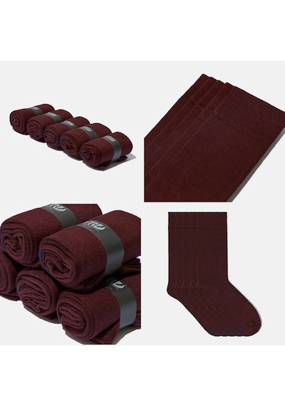 Dikişsiz Bambu Çorap Düz Bordo Renk Bambu Erkek Çorap Kutulu 5 Çift Premium Uzun Çorap Soket Çorap Bambu Mix