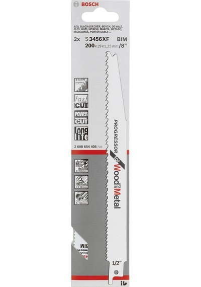 Bosch S 3456 XF Progressor For Wood and Metal Panter Bıçağı 2'Li - 2608654405