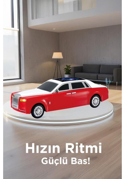 Bluetooth Hoparlör Rolls-royce Görünümlü Araba Led Ekranlı 15w Tws Fm Usb Speaker D82