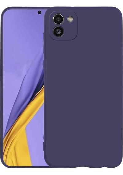 Kilifone - Samsung Uyumlu Galaxy A03 - Kılıf Mat Renkli Esnek Premier Silikon Kapak - Lacivert