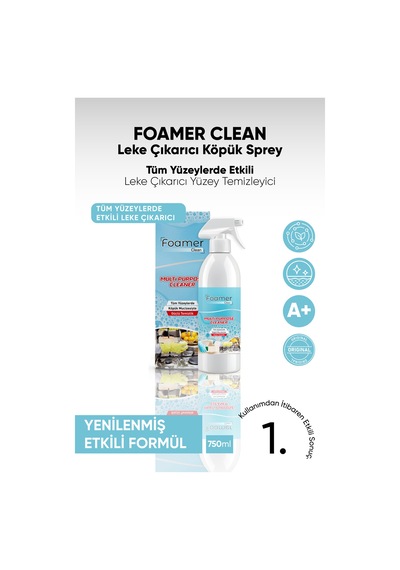 Foamer Clean Çok Amaçlı Leke ve Kir Çıkarıcı Köpük Sprey 500 ML