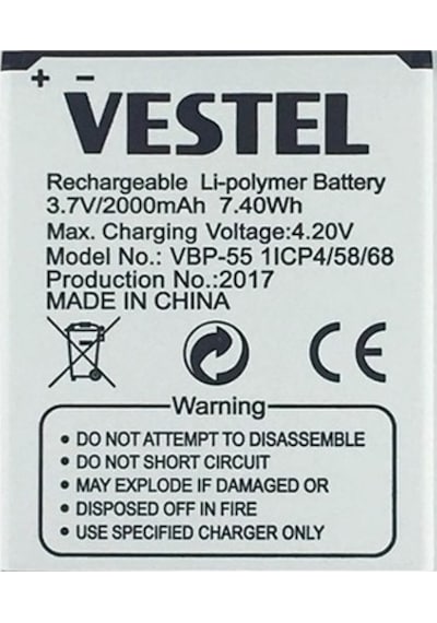 Vestel Uyumlu Venüs 5.5 Pil Batarya 5.5X 5.5V Vbp-55 İthal