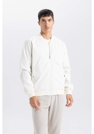 DeFacto Slim Fit Bomber Mont Ceket Dar Kesim Kolej Yaka Fermuarlı Çift Cepli Mevsimlik Hafif D7319AX25SPER140