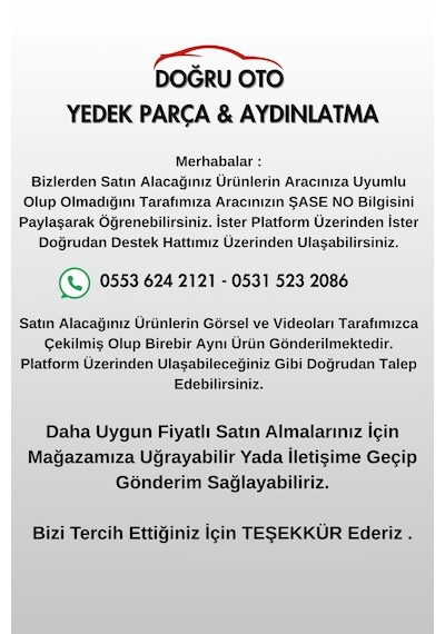 Toyota Corolla Sol Güneşlik  Tip Gri Elektirkli Aynalı 2007-2013