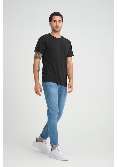 Alexander Gardi Alexandergardı Fitilli Bisiklet Yaka Regular Fit T-shirt E24-083 00 001