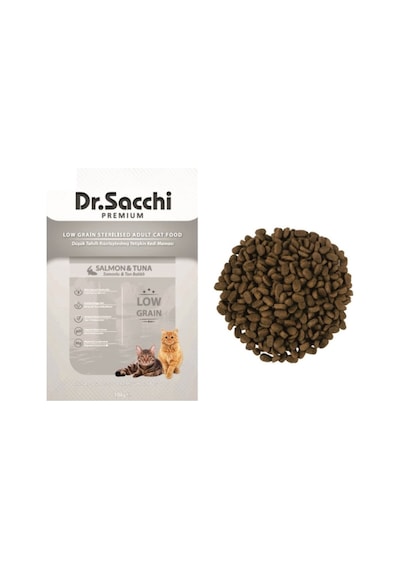 Dr.Sacchi Düşük Tahıllı Somonlu Kısırlaştırılmış Yetişkin Kedi Maması 10 KG