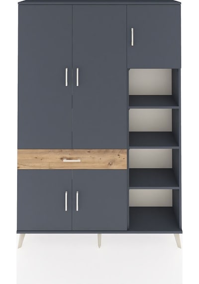 Arges Dolap 10 Raflı Tek Çekmeceli 5 Kapaklı 132x30x195 Antrasit-antrasit/çam Antrasıt/atlas Çam Arges Dolap 10 Raflı Tek Çekmeceli 5 Kapaklı 132x30x195 Antrasit-antrasit/çam Antrasıt/atlas Çam