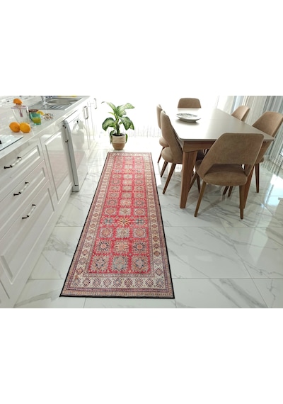 Geleneksel Kilim Desenli Kırmızı Ve Bej Etnik Halı - 14921ou Kırmız