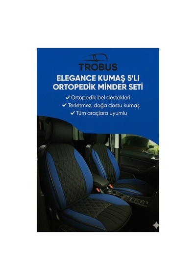 Bentley Continental Gtc Cabrio 2005-2011 Trobus Elegance Ortopedik Araç Koltuk Minderi 5'li Set, Hava Yastığı Uyumlu Siy
