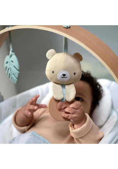 Cozy Spot Yatıştırıcı Bebek Zıpzıpı Ahşap Oyuncaklı Yay, Doğal Kauçuk Oyuncak, Emniyet Kemeri, Müzik Ve Oto Genel