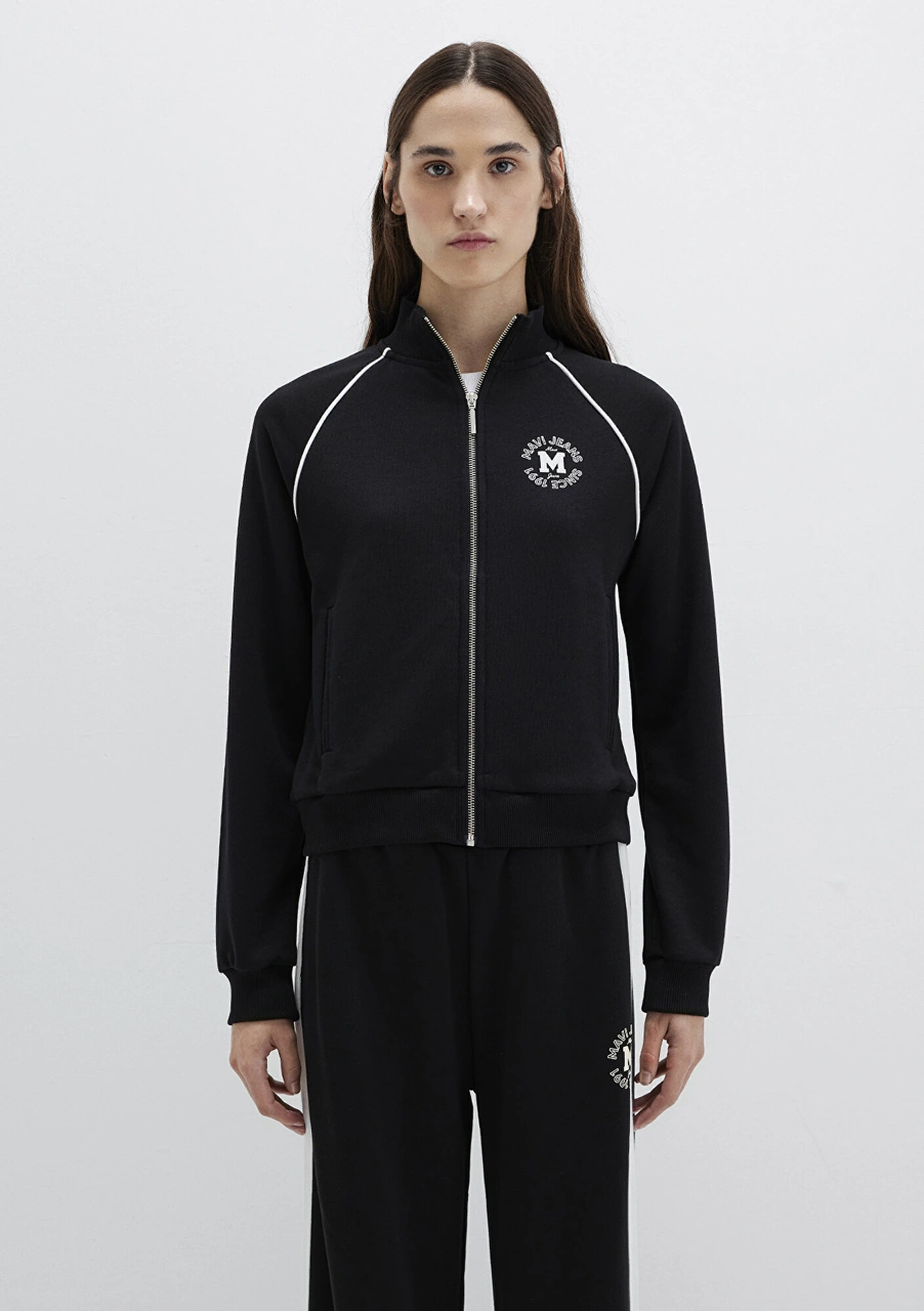 Mavi - Biye Detaylı Fermuarlı Siyah Sweatshirt 1s10365-900 Siyah