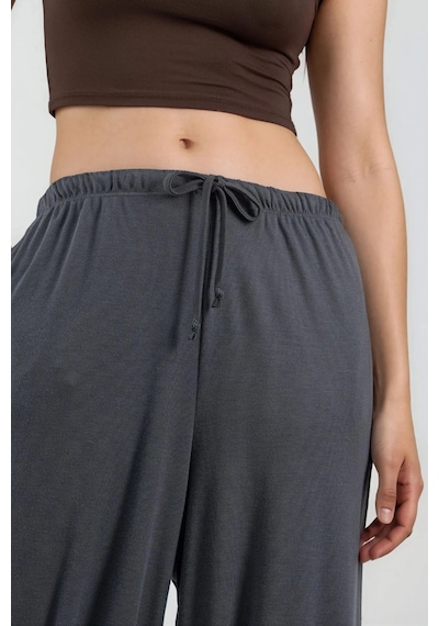 Hiccup Busem Kadın Lastik Bel Jogger Pantolon Koyu Gri