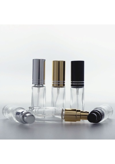 Ferdenferda 50 Adet Boş Cam Parfüm Numune Şişe 5 ML Vidalı Şeffaf Metal Kapaklı