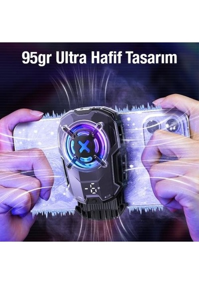 Coofbe 27w Super Akıllı Kasırga Telefon Soğutucu Dijital Göstergeli Akıllı Isı Yalıtım Soğutma Fanı Radyatör