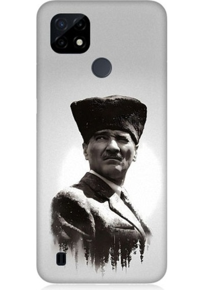 Realme C21 Uyumlu Mustafa Kemal Atatürk Desenli Silikon Kılıf