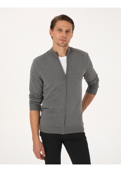 Pierre Cardin Erkek Gri Melanj Hırka Triko 50317409-vr086 Gri Melanj
