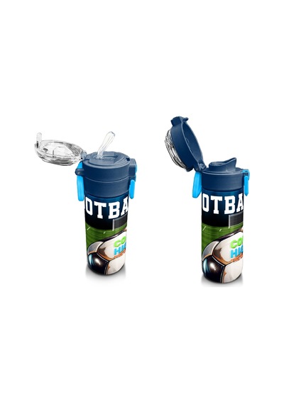 Coral High Çelik Matara Termos/suluk 31995 - 500ml, Lacivert Futbol Desenli - Erkek Çocuk Çok Renkli