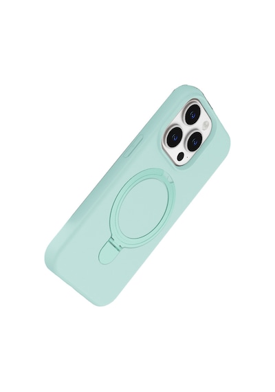 Apple iPhone Uyumlu  15 Pro Max Uyumlu Regal Magsafe Standlı Kapak - Su Yeşili