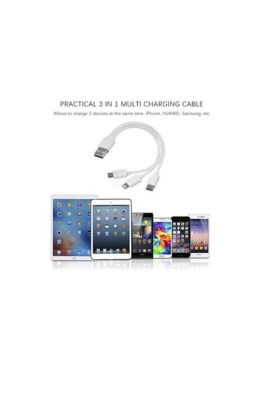 3 In 1 Usb Data Şarj Kablosu - Mikro Usb, 8 Pin Apple Uyumlu Usb