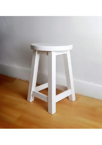 Ahşap Tabure 45 Cm / Arbrestore Beyaz