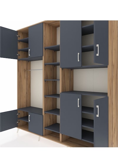 Hyperion Dolap 18 Raflı 8 Kapaklı Tek Askılı 220x44x243 Çam-antrasit/antrasit Antrasıt/antrasıt Hyperion Dolap 18 Raflı 8 Kapaklı Tek Askılı 220x44x243 Çam-antrasit/antrasit Antrasıt/antrasıt