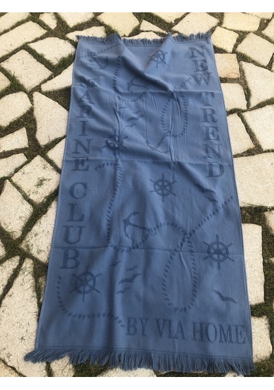 Plaj Havlusu Jakarlı 70x140 Cm Mavi