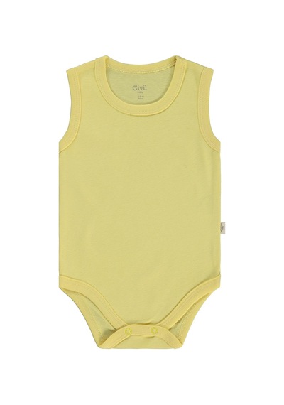Civil Baby Basıc 3 Lü 0-36 Ay Çıtçıtlı Badi - Bej Taş Rengi