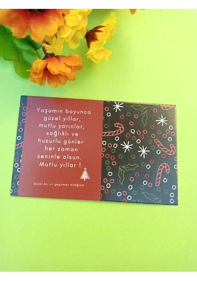 30 Adet Lux Kalın Kuşe Yılbaşı Tebrik Kartı - Mutlu Yıllar - M14