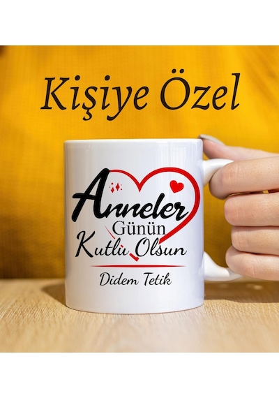 Anneler Gününe Özel Tasarım Kupa & Renkli Fular & Tasarım Defter Hediye Seti
